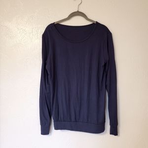 Navy Long Sleeve Round Neck Top